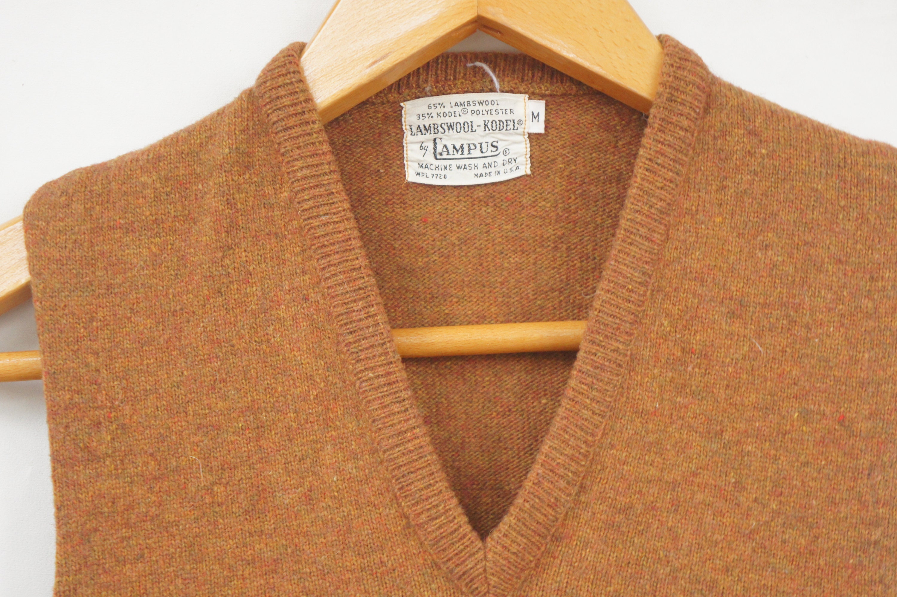 Vintage 60s Lambswool Sweater Vest by Campus Retro Preppy Mid