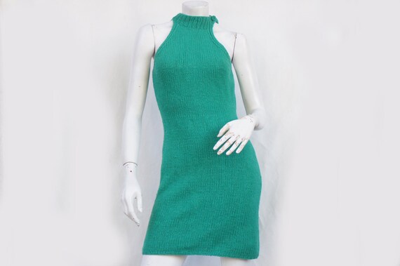 Vintage 60s Hand Knit Sweater Dress