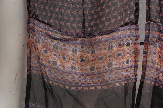 Vintage Sheer Bottom Indian Maxi Dress Boho Hippi… - image 4