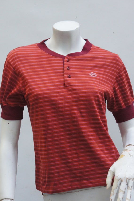 Vintage 70s Levi's Athletic Club Striped Henley T… - image 6