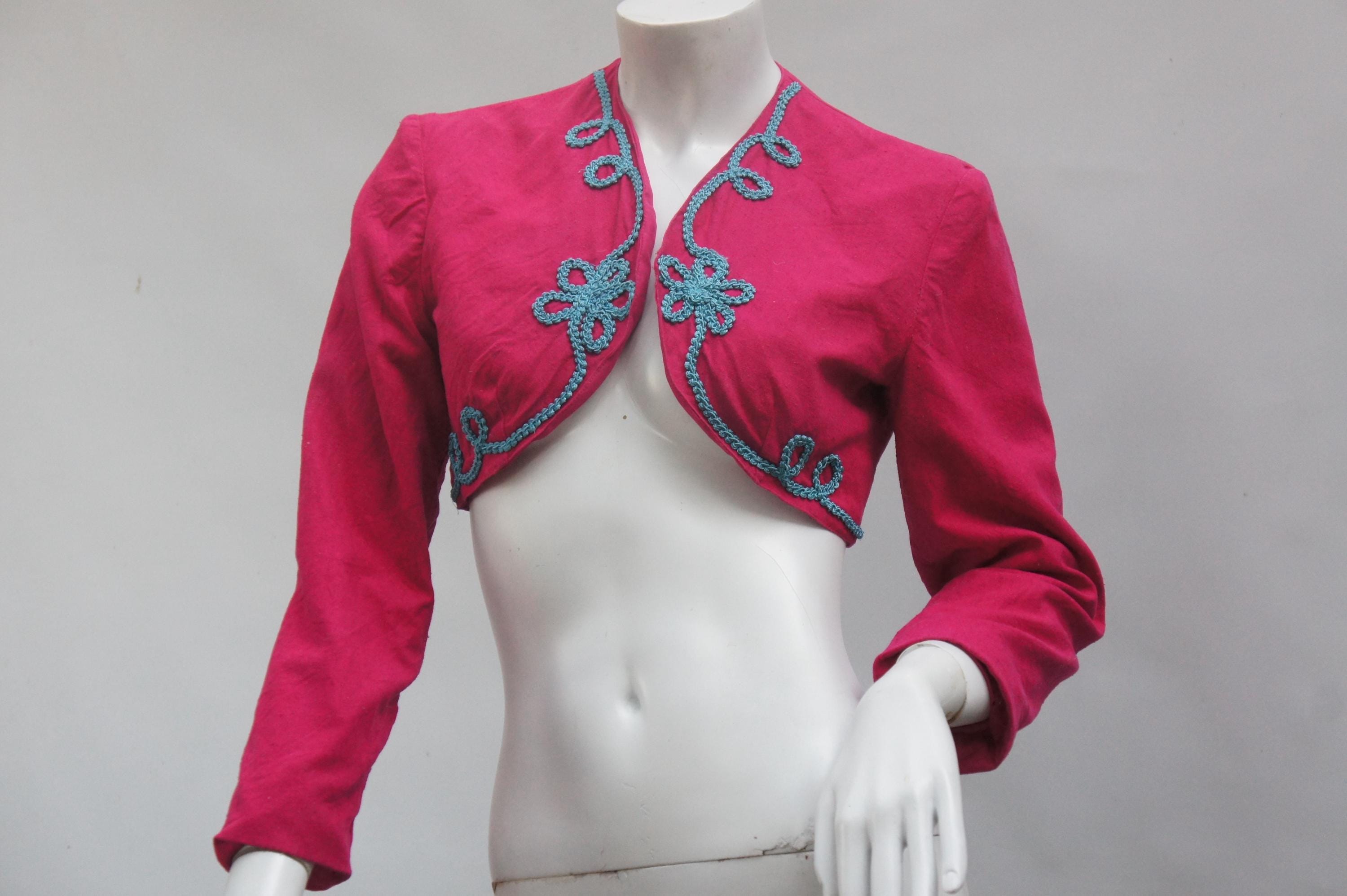 トップス 1960s Pink floral lace bolero jacket 1960s Pink floral lace bolero jacket Luxury Womens Vintage