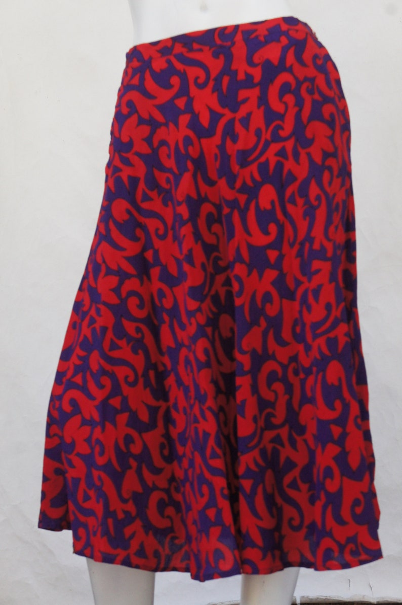 Vintage 80s Abstract Print Midi Skirt By Jones New York image 2