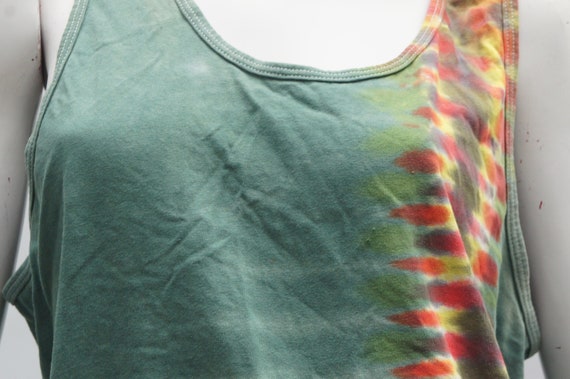 Vintage Tie Dye Knit Cotton Tank Top Hippie Boho … - image 5