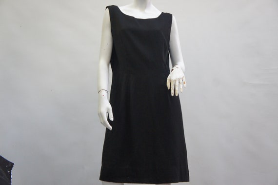 Vintage 50s-60s Little Black Dress Mid Century Mod - image 1