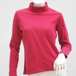 Vintage Y2k LL Bean Gestreifte Mockneck Langarm T-Shirt Top Activewear