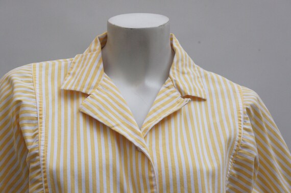 Vintage 90s Striped Dolman Sleeve Blouse Short Sl… - image 5