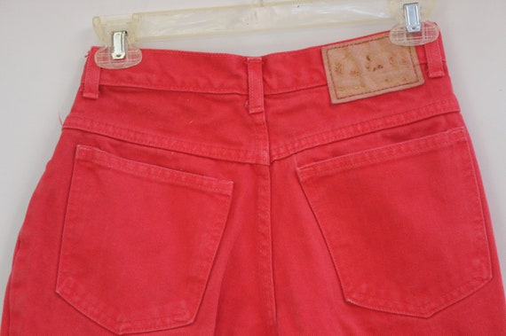 Vintage High Waist Tapered Red Denim Jeans High R… - image 7