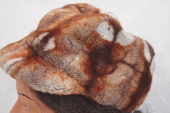 Vintage 60s-70s Women's Faux Fur Hat Cap Retro Mo… - image 7