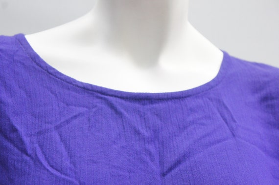 Vintage Y2k Cropped Purple Fringe Top Blouse Shir… - image 4