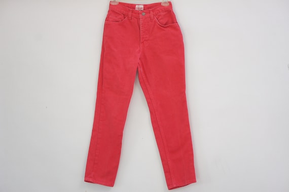 Vintage High Waist Tapered Red Denim Jeans High R… - image 1