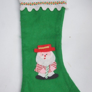 Vintage Handmade Christmas Stocking Mid Century Modern Cottagecore Retro Grannycore