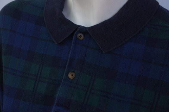 Vintage 90s Men's Large Lands End Plaid Collared … - image 4