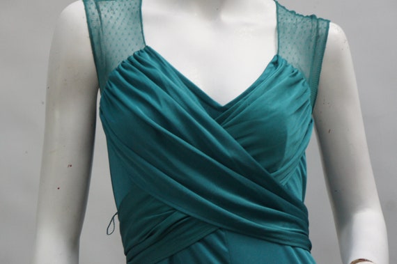 Vintage Union Made Emerald Green Nylon Nightgown … - image 5