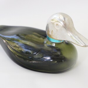 Frasco de perfume vintage Avon de vidro verde, pato-real, decoração retrô para casa, colecionável
