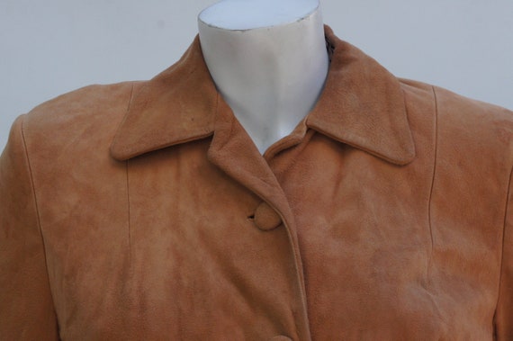 Vintage 40s-50s Tan Suede Jacket Size Small Leath… - image 7