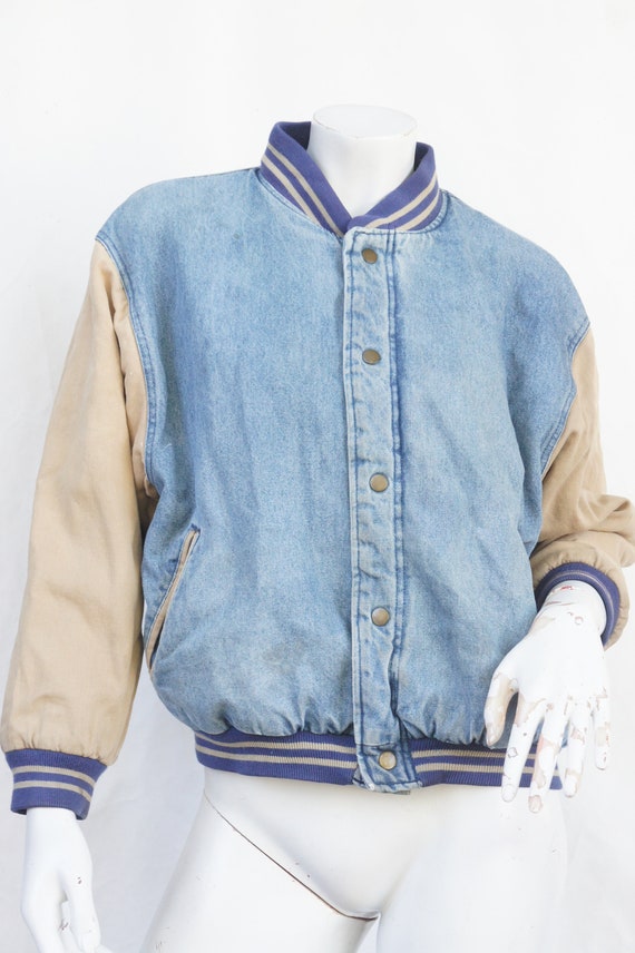 【archive】90s Denim work Bomber jacket Vintage 90s Denim Bomber Jacket by Sierra Pacific - Etsy