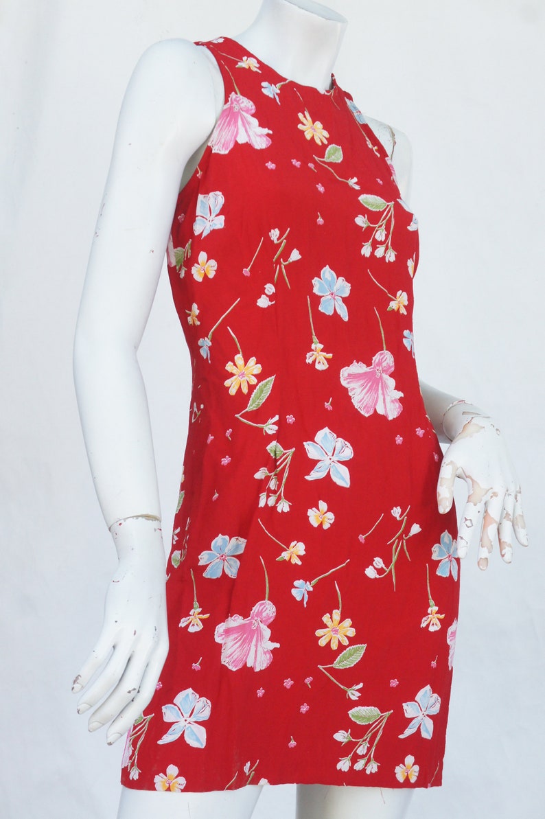 Vintage 90s sleeveless Floral Mini DressSmall Size