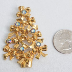 Vintage Weihnachtsbaum Strass Brosche von Avon Modeschmuck