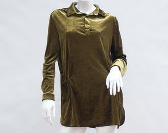 Vintage Briggs Black Velvet Button Down Top Tunic Style Women 3X Relaxed  Fit 90s - Etsy