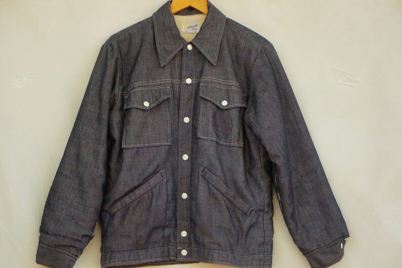 Vintage 70s Men/'s Sherpa Lined Denim Jacket By SwingsterRetroHippie