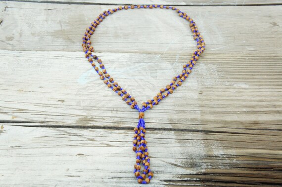 Vintage 70s Beaded Lariat Necklace Jewelry Boho H… - image 5