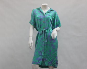 Vintage jaren 80 Arianna Papell bloemenzijden shirtjurk maat 8 Boho retro designermode