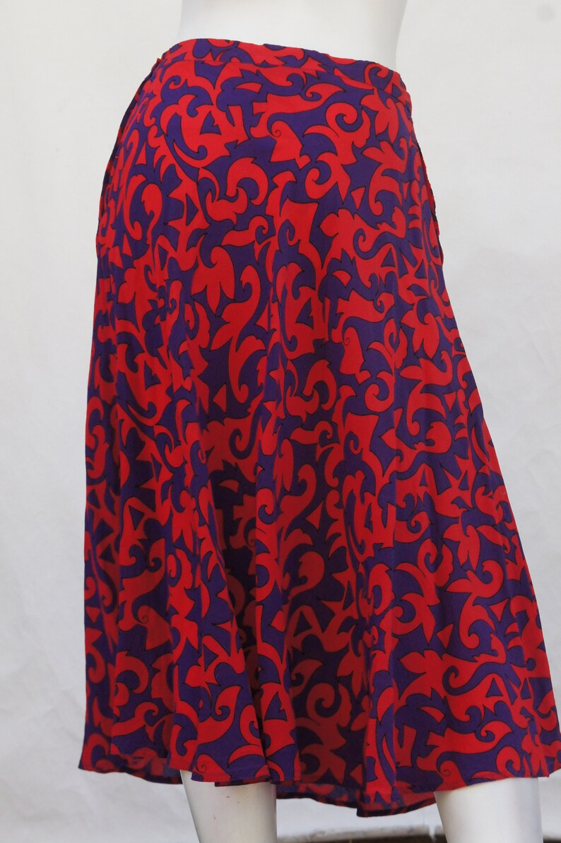 Vintage 80s Abstract Print Midi Skirt By Jones New York image 6