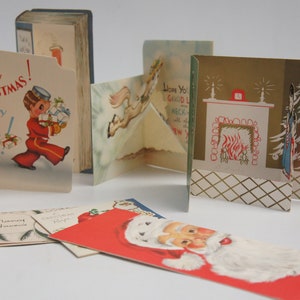 Vintage 50s Christmas Card And Recipe Card Lot Retro Holiday Mid Century Scraps Ephemera