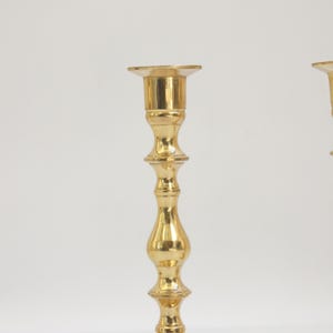 Vintage 70s-80s Brass Candlestick Holders Retro Boho Cottagecore Hollywood Regency Home Decor image 5