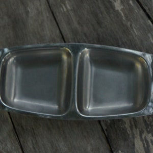 Vintage 70s Alessi Italy Stainless Steel Tray Dish Mid Century Modern Home Decor Gift