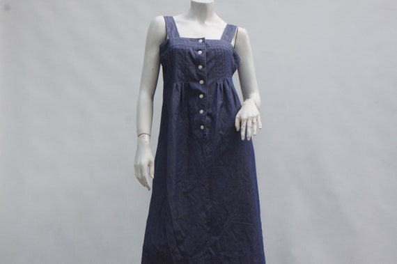 Vintage 70s Chambray Sun Dress By Andrea Gayle Bo… - image 9