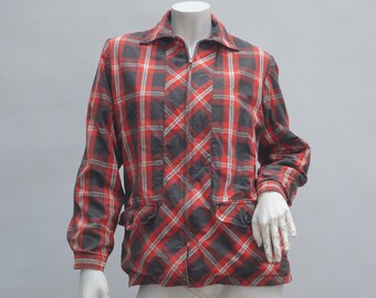 Vintage 50s-60s Plaid Jacket Coat Mid Century