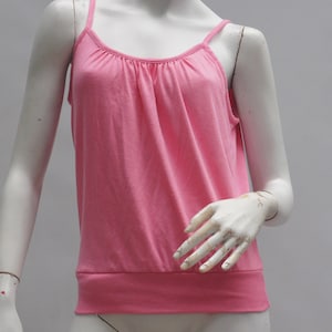 Vintage Pink Tank Top Camisole Spaghetti Strap Top Slip Top Cottagecore