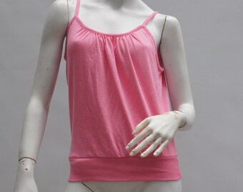 Vintage Pink Tank Top Camisole Spaghetti Strap Top Slip Top Cottagecore