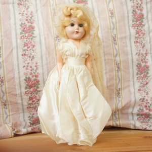 Vintage 40s Bride Doll Shabby Chic Cottagecore Grannycore Collectible