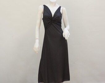 Camisón de nailon negro vintage, lencería gótica, bohemia, retro