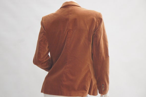 Vintage 70s Women's Brown Velvet Blazer Jacket by… - image 3