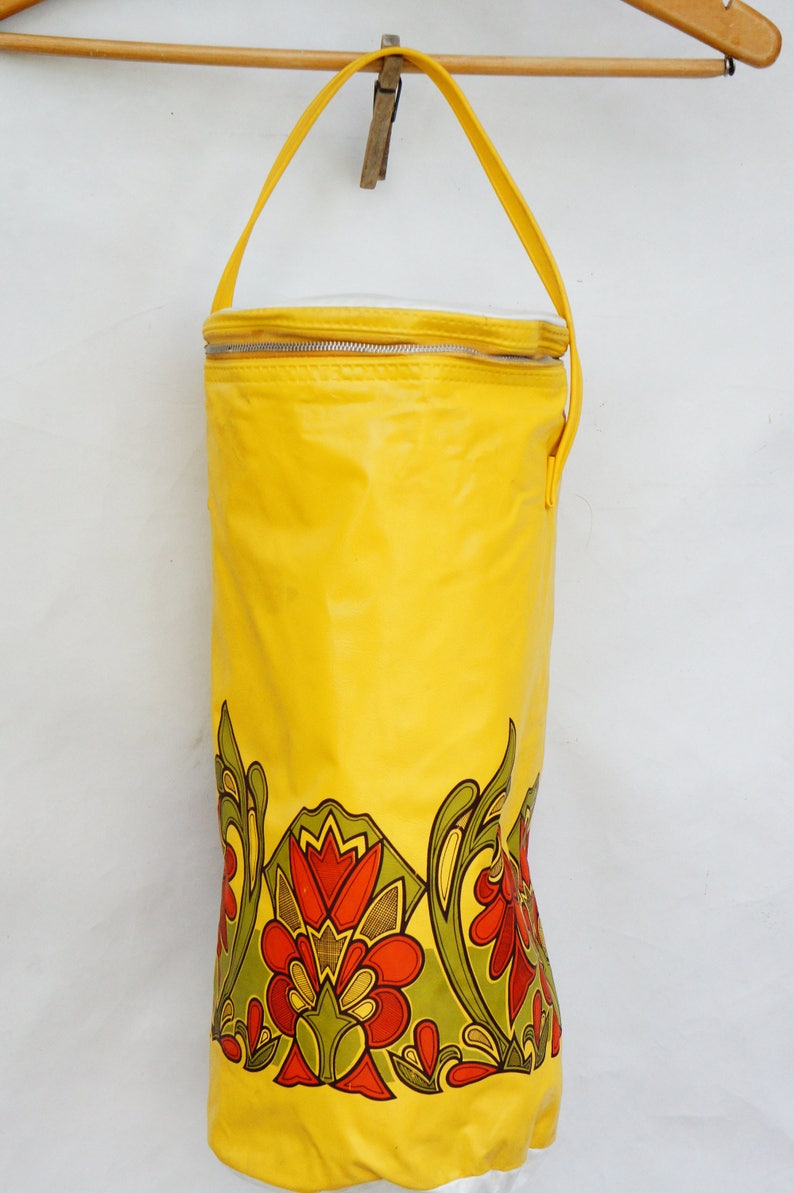 Vintage 60s70s Insulated Wine Cooler Vinyl Bag/Bottle Etsy