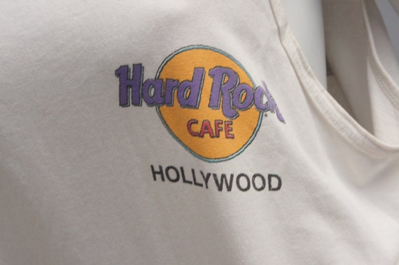 Vintage 90s Hard Rock Cafe' Hollywood Tank Top Gu… - image 9