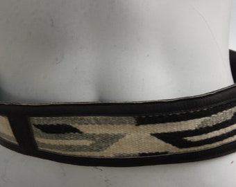 Vintage Woven and Leather Tribal Southwestern Navajo Belt  display picture 3