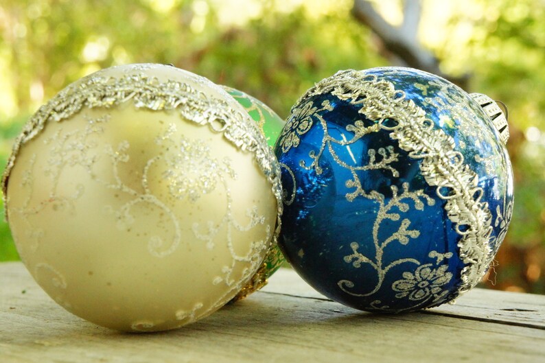 Vintage Mercury Glass Ball Christmas Ornaments/shabby Etsy