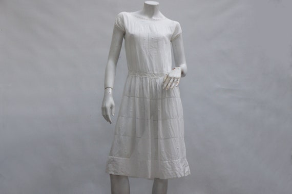 Vintage Antique White Lace Dress Cottagecore Edwa… - image 1