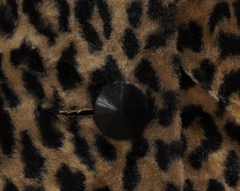 ジャケット・アウター 60s Leopard Tedds boa coat made in USA Vintage 60 Leopard Print Faux Fur & Vinyl Coat Jacket Union