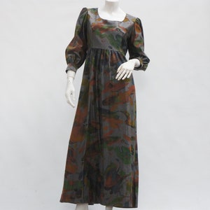 Vintage 60s-70s Empire Waist Maxi Dress Retro Boho/Hippie Gown Hostess Dress image 1