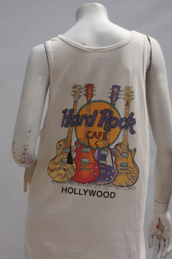 Vintage 90s Hard Rock Cafe' Hollywood Tank Top Gu… - image 6