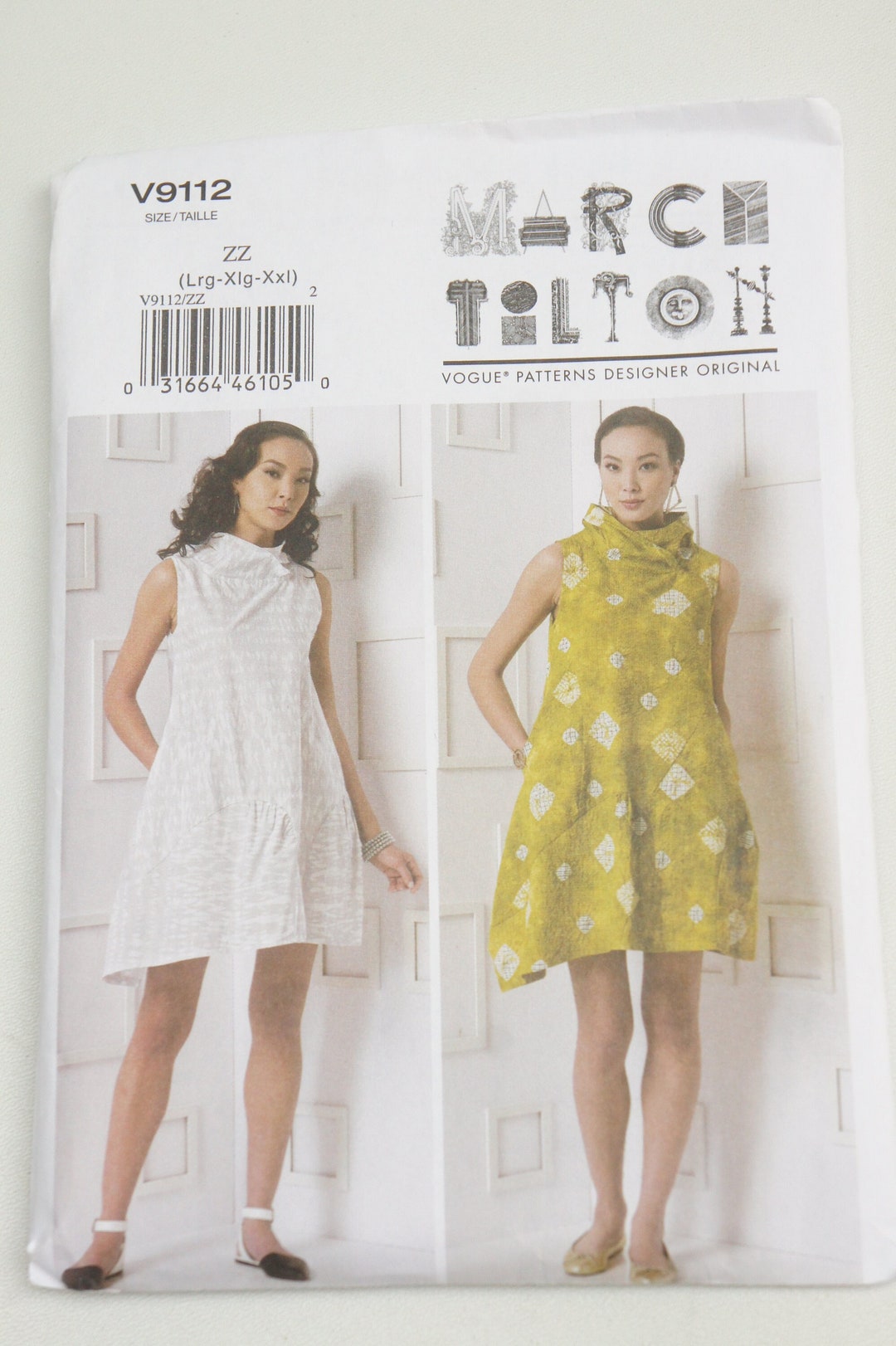 Marcy Tilton Dress V9112 Vogue Original Designer Sewing Pattern Easy ...