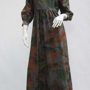 Vintage 60s-70s Empire Waist Maxi Dress Retro Boho/Hippie Gown Hostess Dress image 2
