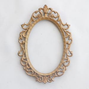 Vintage Ornate Oval Metal Frame: Italian Florentine Home Decor