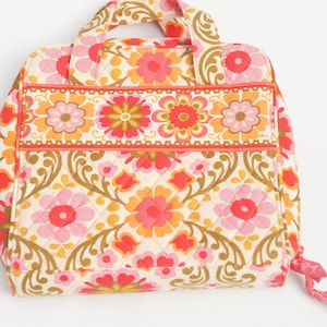 Vera Bradley Bolso acolchado con estampado folclórico floral, organizador de viaje, bolso con asa superior, bolso, regalo bohemio