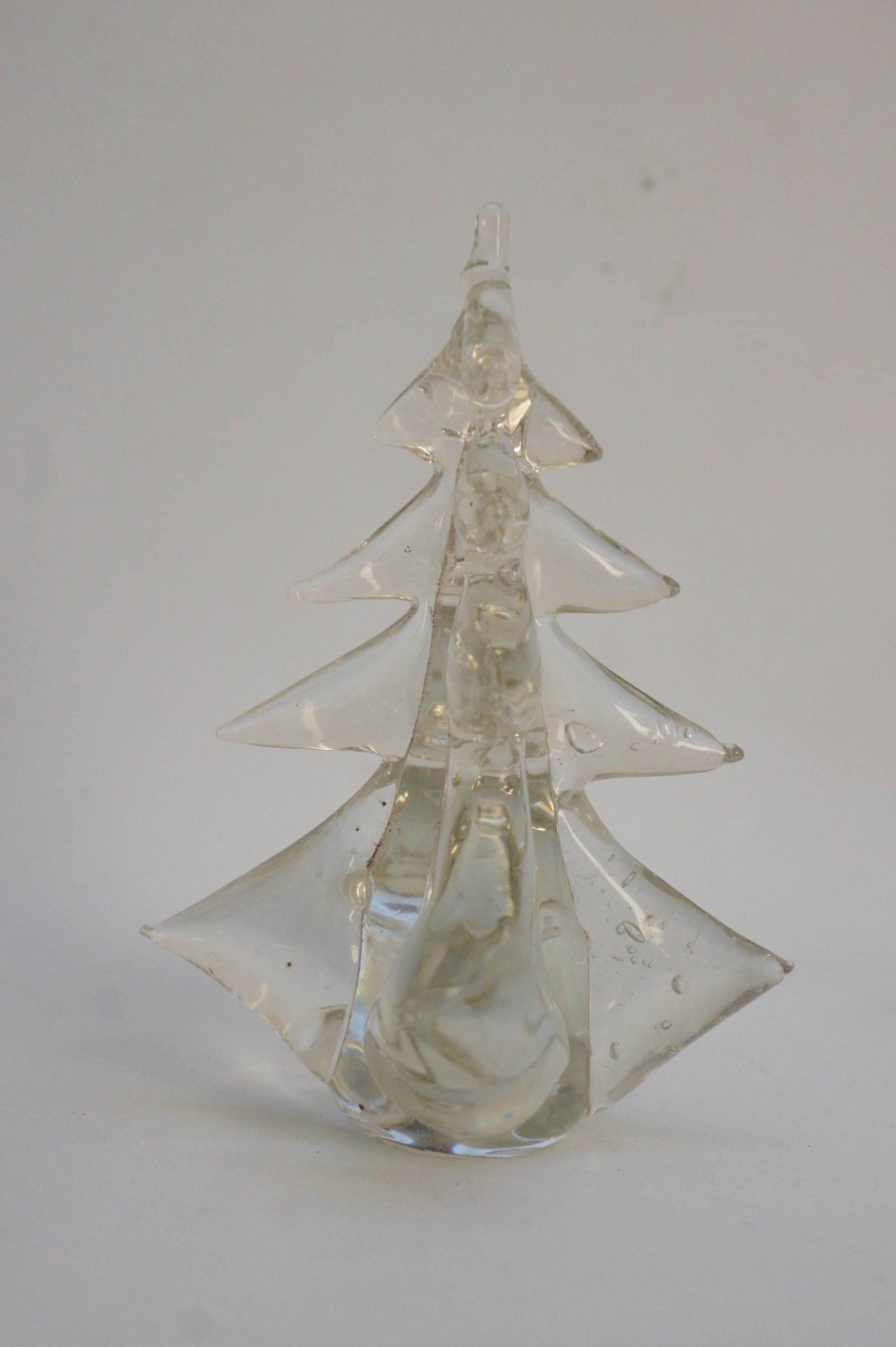 ヴィンテージ ハンドメイド クリアクリスタルガラス クリスマスツリー